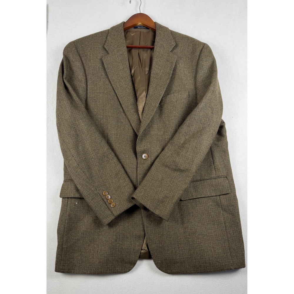 Vintage Chaps Ralph Lauren Brown Wool Blazer Sport Coat 43T Micro Check Canada